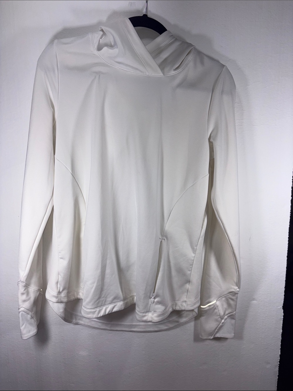 Athleta Crossover White Hooded Long-Sleeve Pullover Hoodie